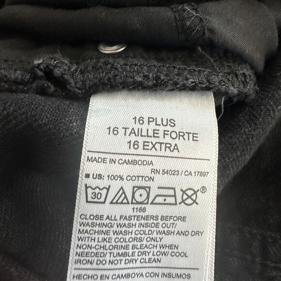 Old Navy Baggy Wide Leg Jeans Black Gray 16 Plus High Waist EUC 100% Cotton - Picture 8 of 9